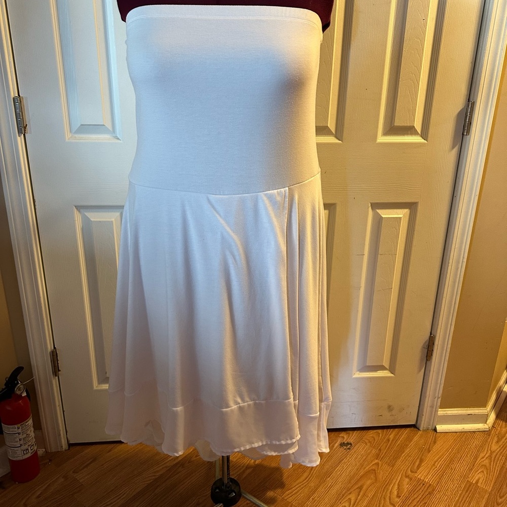 Ashley Stewart Elegant Strapless Cream Dress